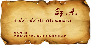 Szórádi Alexandra névjegykártya